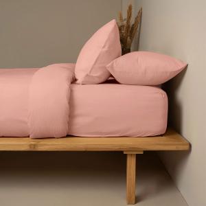 Σεντόνια Υπέρδιπλα Σετ Με Λάστιχο 170x200+38cm Sunshine Cotton Feelings 116 Light Pink Βαμβάκι