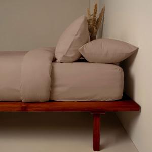 Σεντόνια Υπέρδιπλα Σετ Με Λάστιχο 170x200+38cm Sunshine Cotton Feelings 118 Brown Βαμβάκι