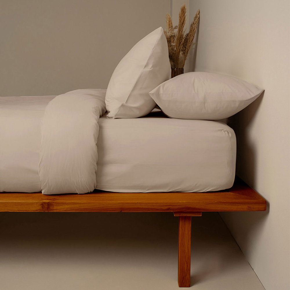 Σεντόνια Υπέρδιπλα Σετ Με Λάστιχο 170x200+38cm Sunshine Cotton Feelings 119 Mocha Βαμβάκι