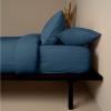 Σεντόνια Υπέρδιπλα Σετ Με Λάστιχο 170x200+38cm Sunshine Cotton Feelings 121 Sea Blue Βαμβάκι