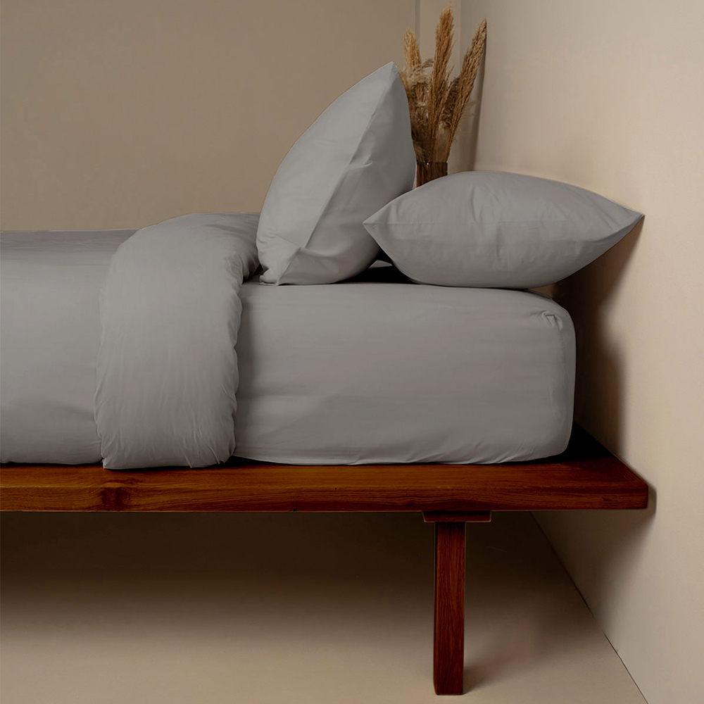Σεντόνια Υπέρδιπλα Σετ Με Λάστιχο 170x200+38cm Sunshine Cotton Feelings 122 Paloma Grey Βαμβάκι