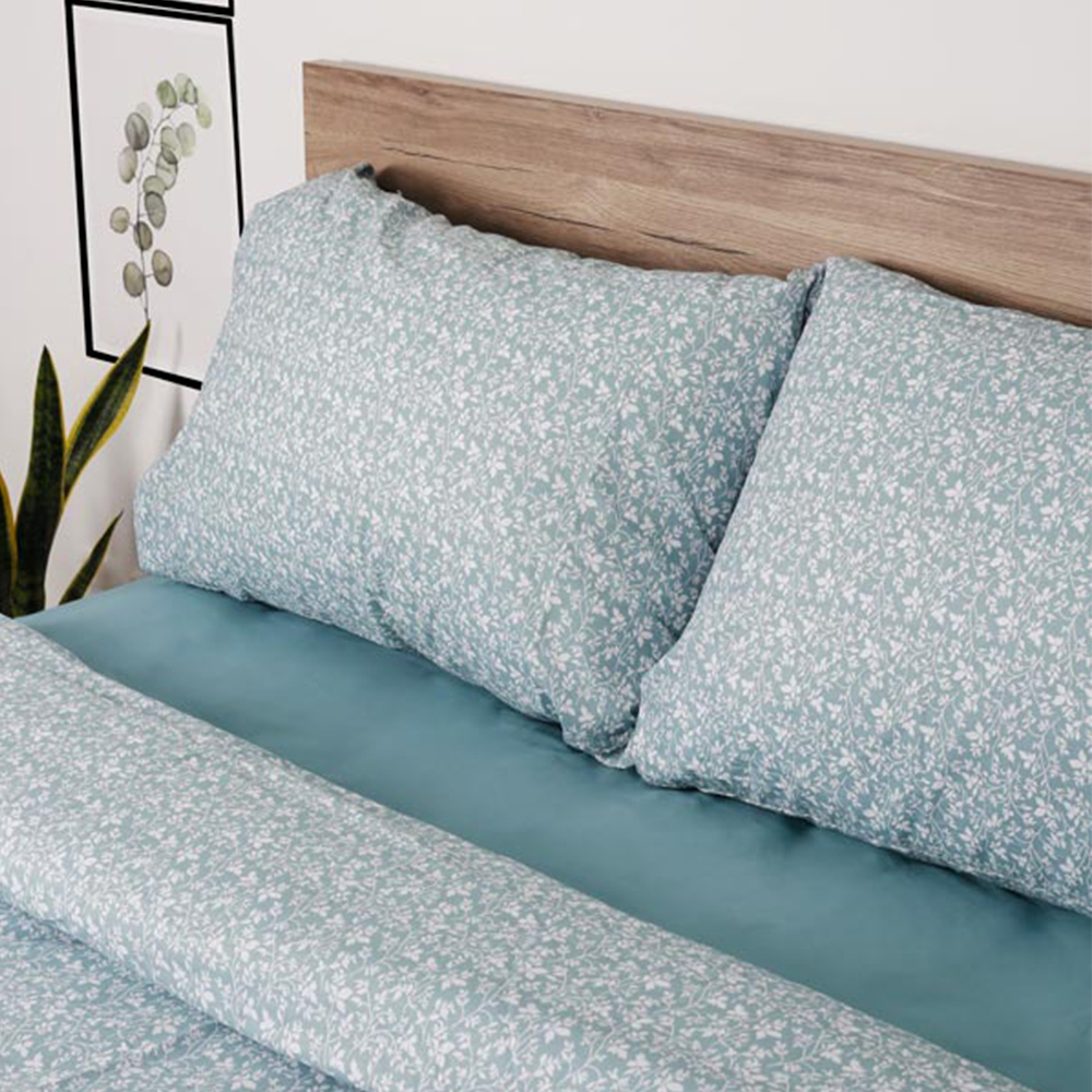 Σεντόνια Υπέρδιπλα Σετ Με Λάστιχο 170x205+30cm Sunshine Cotton Feelings 920 Aqua Βαμβάκι