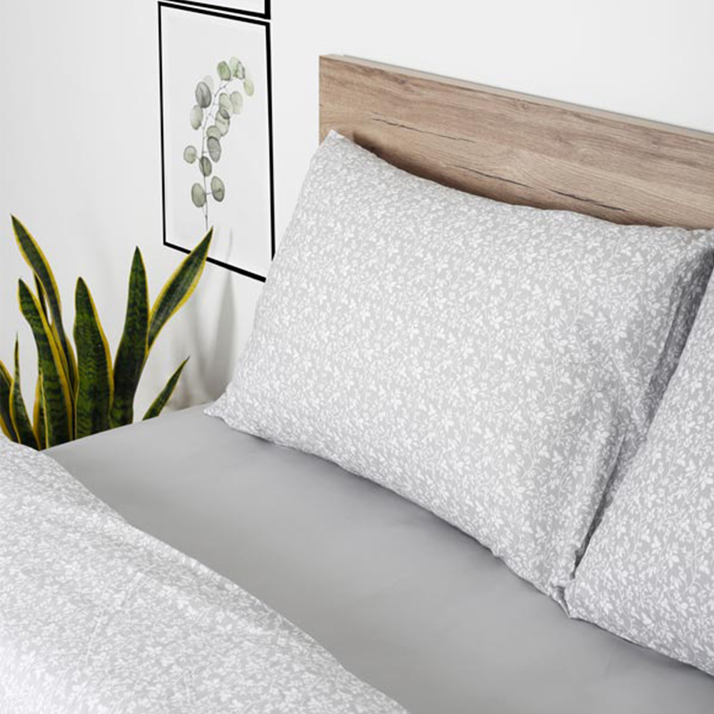 Σεντόνια Υπέρδιπλα Σετ Με Λάστιχο 170x205+30cm Sunshine Cotton Feelings 920 Grey Βαμβάκι