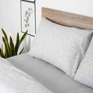 Σεντόνια Υπέρδιπλα Σετ Με Λάστιχο 170x205+30cm Sunshine Cotton Feelings 920 Grey Βαμβάκι