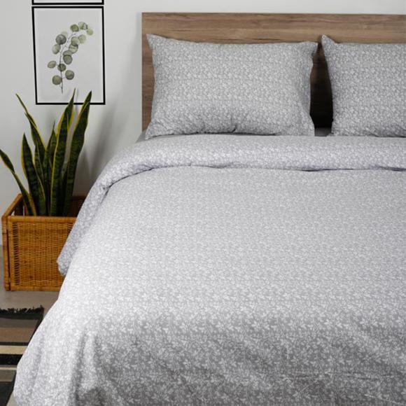 Σεντόνια Υπέρδιπλα Σετ Με Λάστιχο 170x205+30cm Sunshine Cotton Feelings 920 Grey Βαμβάκι