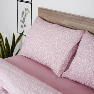 Σεντόνια Υπέρδιπλα Σετ Με Λάστιχο 170x205+30cm Sunshine Cotton Feelings 920 Pink Βαμβάκι
