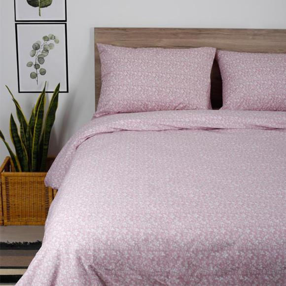 Σεντόνια Υπέρδιπλα Σετ Με Λάστιχο 170x205+30cm Sunshine Cotton Feelings 920 Pink Βαμβάκι