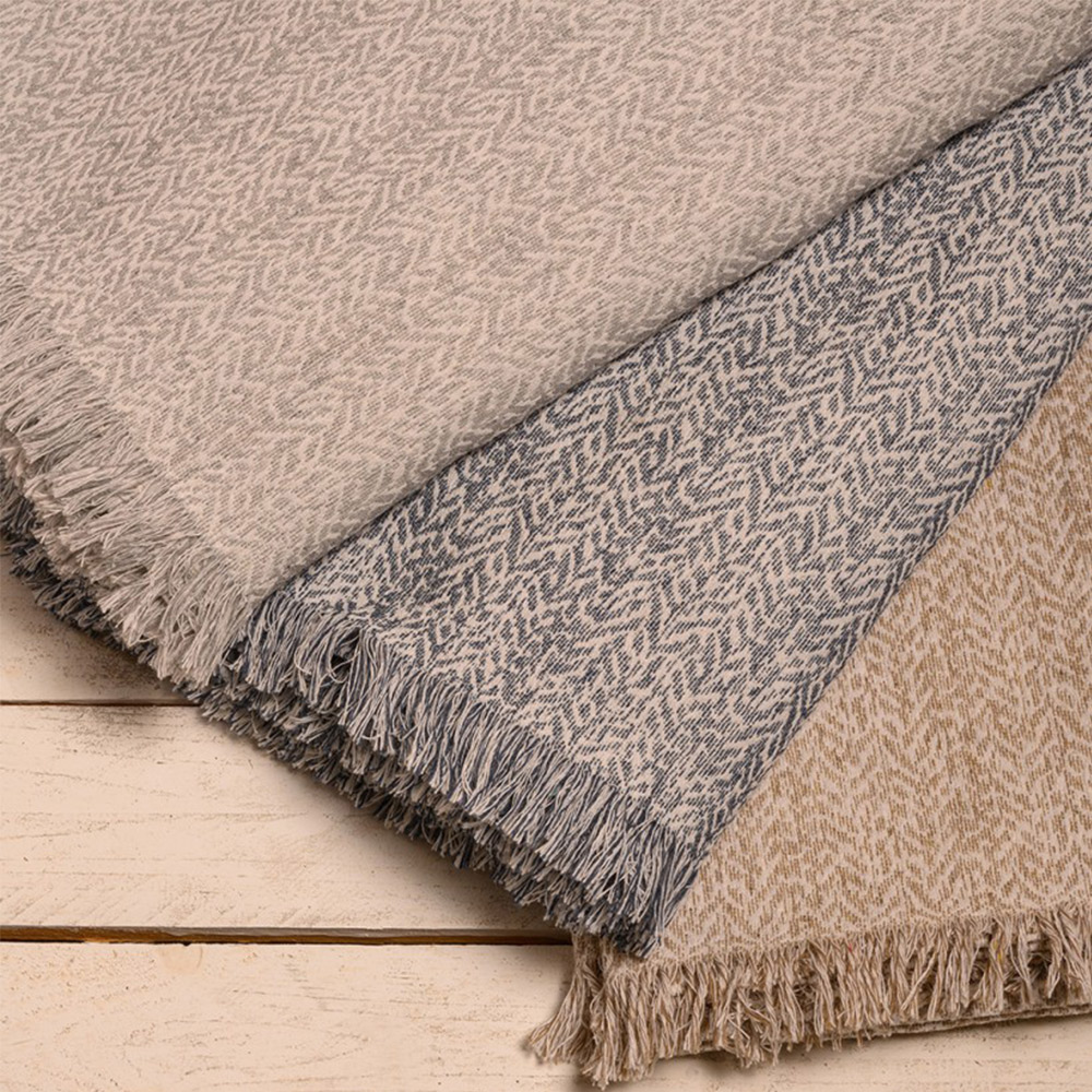 Ριχτάρι Τριθέσιο 180x300cm Melinen Ophelia Light Grey Βαμβάκι-Πολυστέρας