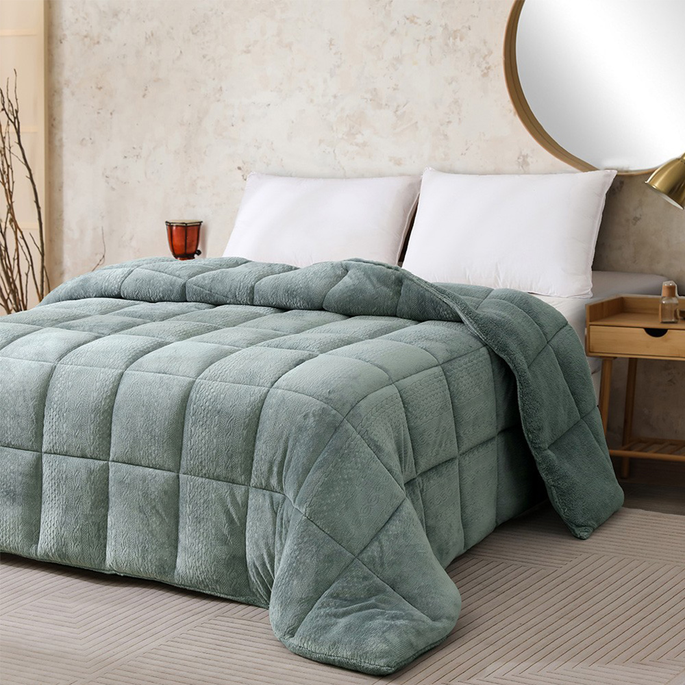 Κουβερτοπάπλωμα Υπέρδιπλο Fleece-Sherpa 220x240cm Melinen Shelby Aqua Πολυέστερας