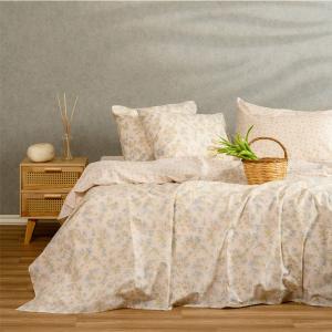 Σεντόνια Μονά Σετ Με Λάστιχο 100x200+32cm Melinen Chloe Peach Βαμβάκι-Πολυεστέρας