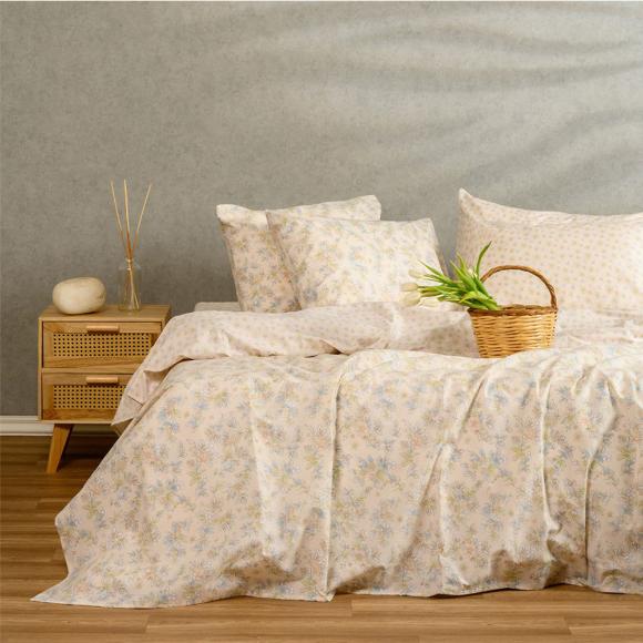 Σεντόνια Υπέρδιπλα Σετ Με Λάστιχο 160x200+32cm Melinen Chloe Peach Βαμβάκι-Πολυεστέρας