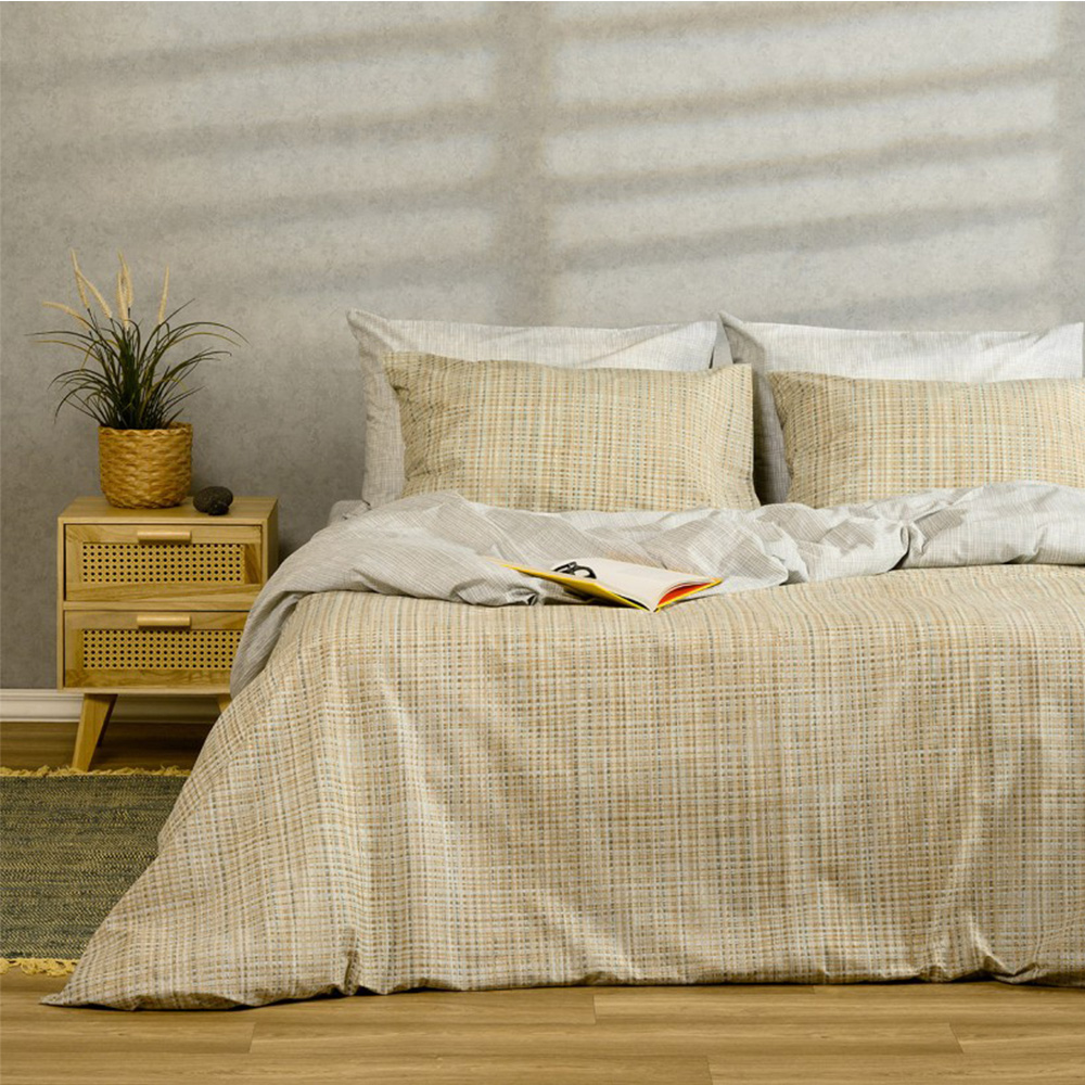 Σεντόνια Υπέρδιπλα Σετ Με Λάστιχο 160x200+32cm Melinen Mateo Grey Βαμβάκι-Πολυεστέρας
