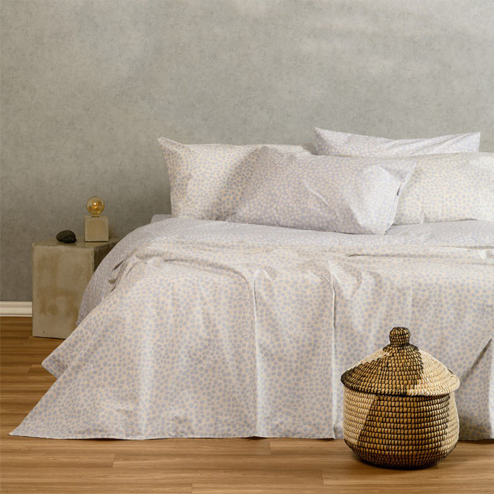 Παπλωματοθήκη Υπέρδιπλη 225x245cm Melinen Olga Ciel Βαμβακερή