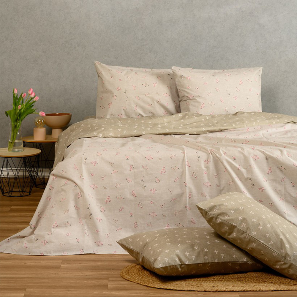 Παπλωματοθήκη Υπέρδιπλη 225x245cm Melinen Amour Light Mocca Βαμβακερή