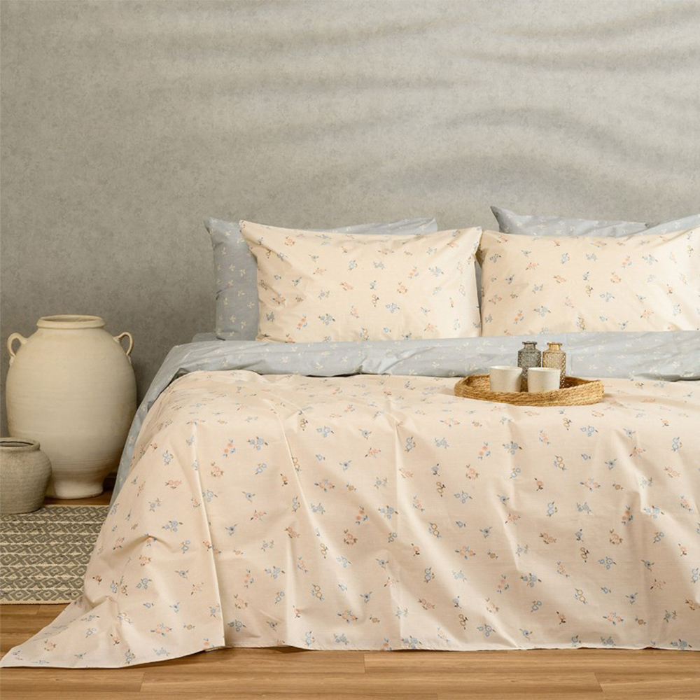 Παπλωματοθήκη Υπέρδιπλη 225x245cm Melinen Amour Blue/Beige Βαμβακερή