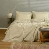 Σεντόνια Υπέρδιπλα Σετ Με Λάστιχο 160x200+32cm Melinen Layla Beige Βαμβάκι-Πολυεστέρας