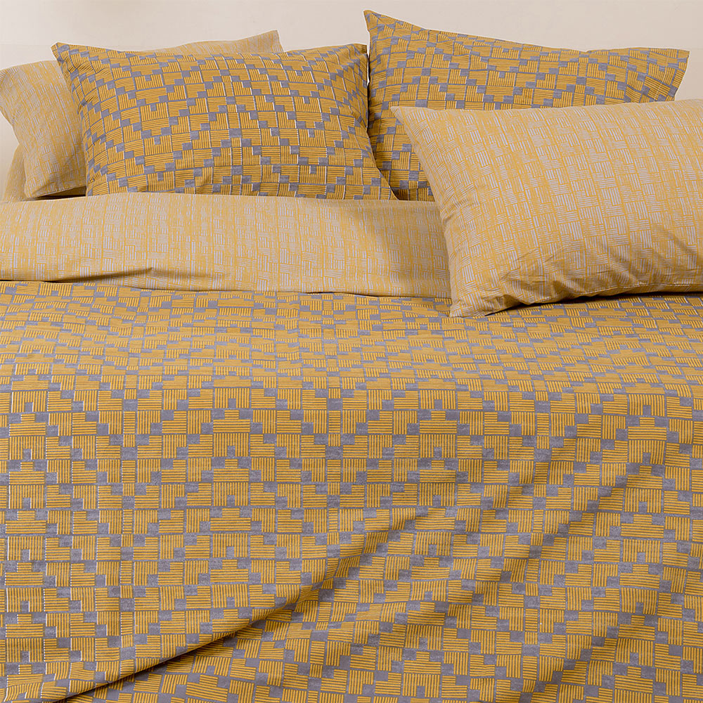 Μαξιλαροθήκες Ζεύγος Κατωσέντονου 50x70cm Melinen Bingo Mustard Βαμβακερές