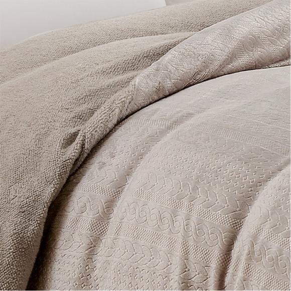 Παπλωματοθήκη Υπέρδιπλη 225x245cm Melinen Shelby Greige Πολυεστέρας