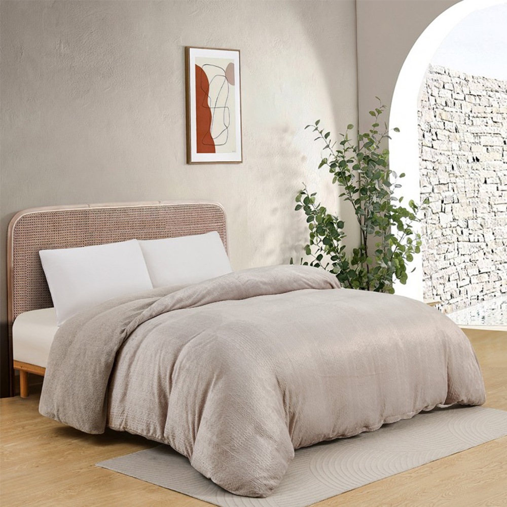 Παπλωματοθήκη Υπέρδιπλη 225x245cm Melinen Shelby Greige Πολυεστέρας