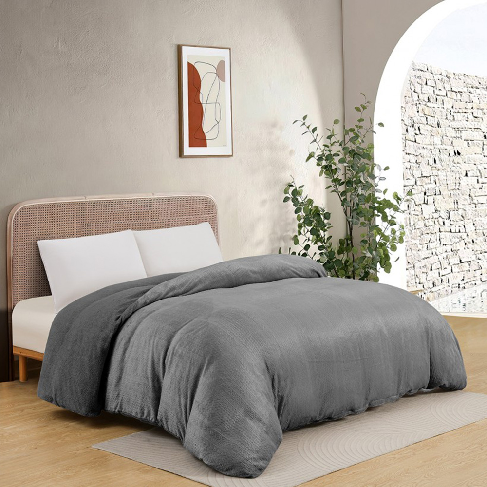 Παπλωματοθήκη Υπέρδιπλη 225x245cm Melinen Shelby Anthracite Πολυεστέρας