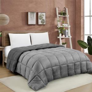 Κουβερτοπάπλωμα Υπέρδιπλο Fleece-Flannel 220x240cm Melinen Shelby Anthracite Πολυέστερας