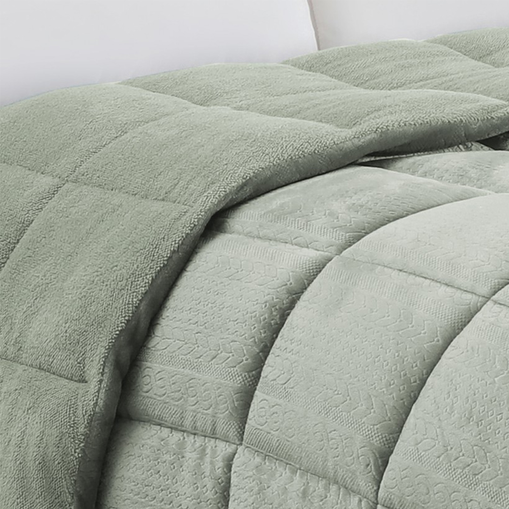 Κουβερτοπάπλωμα Υπέρδιπλο Fleece-Flannel 220x240cm Melinen Shelby Soft Olive Πολυέστερας