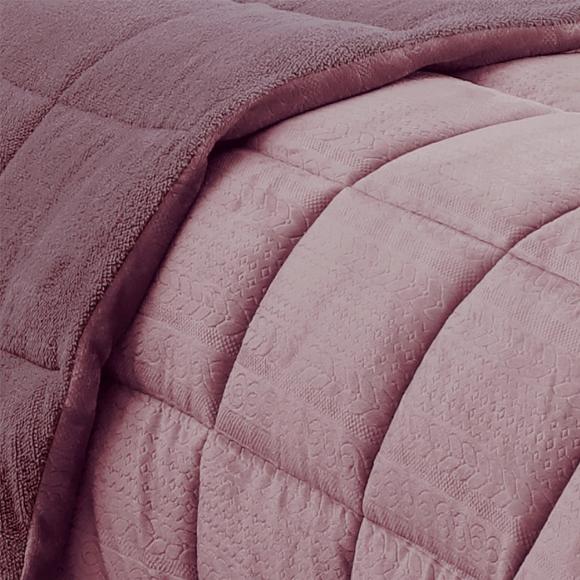 Κουβερτοπάπλωμα Υπέρδιπλο Fleece-Flannel 220x240cm Melinen Shelby Amethyst Πολυέστερας