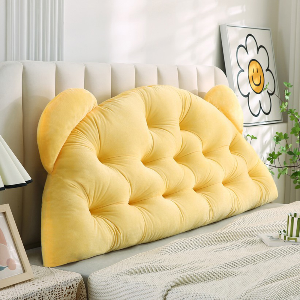 Διακοσμητικό Μαξιλάρι Παιδικό για Κεφαλάρι 90x55cm Melinen Bear Lemon Πολυεστέρας