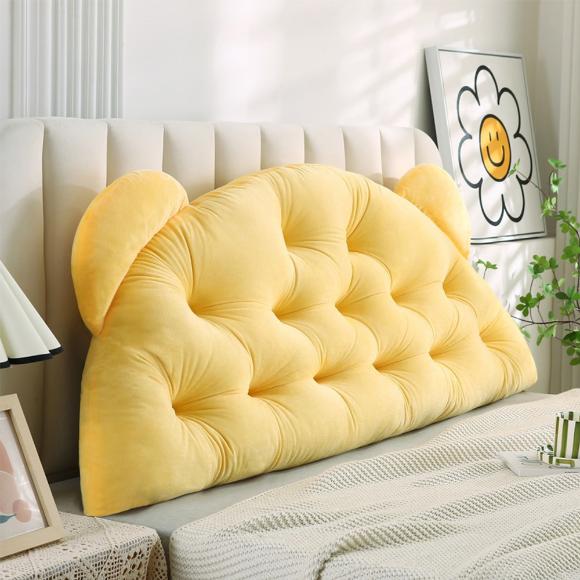 Διακοσμητικό Μαξιλάρι Παιδικό για Κεφαλάρι 90x55cm Melinen Bear Lemon Πολυεστέρας