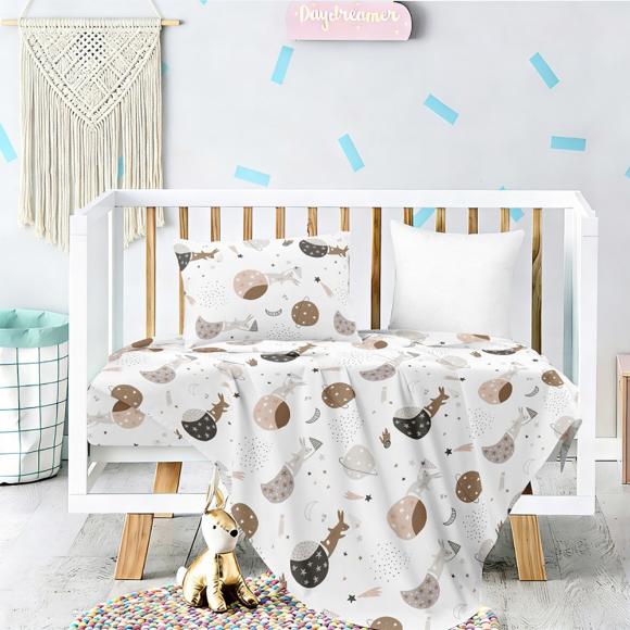 Σεντόνια Βρεφικά Σετ Με Λάστιχο 70x140+17cm Melinen Universe Βαμβακοσατέν