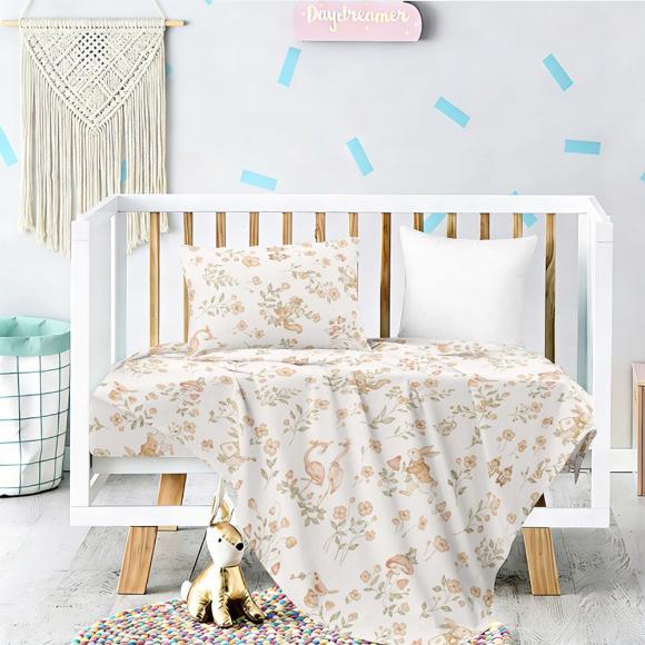 Σεντόνια Βρεφικά Σετ Με Λάστιχο 70x140+17cm Melinen Alice Βαμβακοσατέν