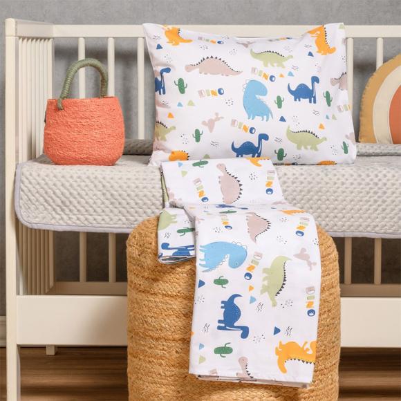 Σεντόνια Βρεφικά Σετ Με Λάστιχο 70x140+17cm Melinen Dino Βαμβακοσατέν