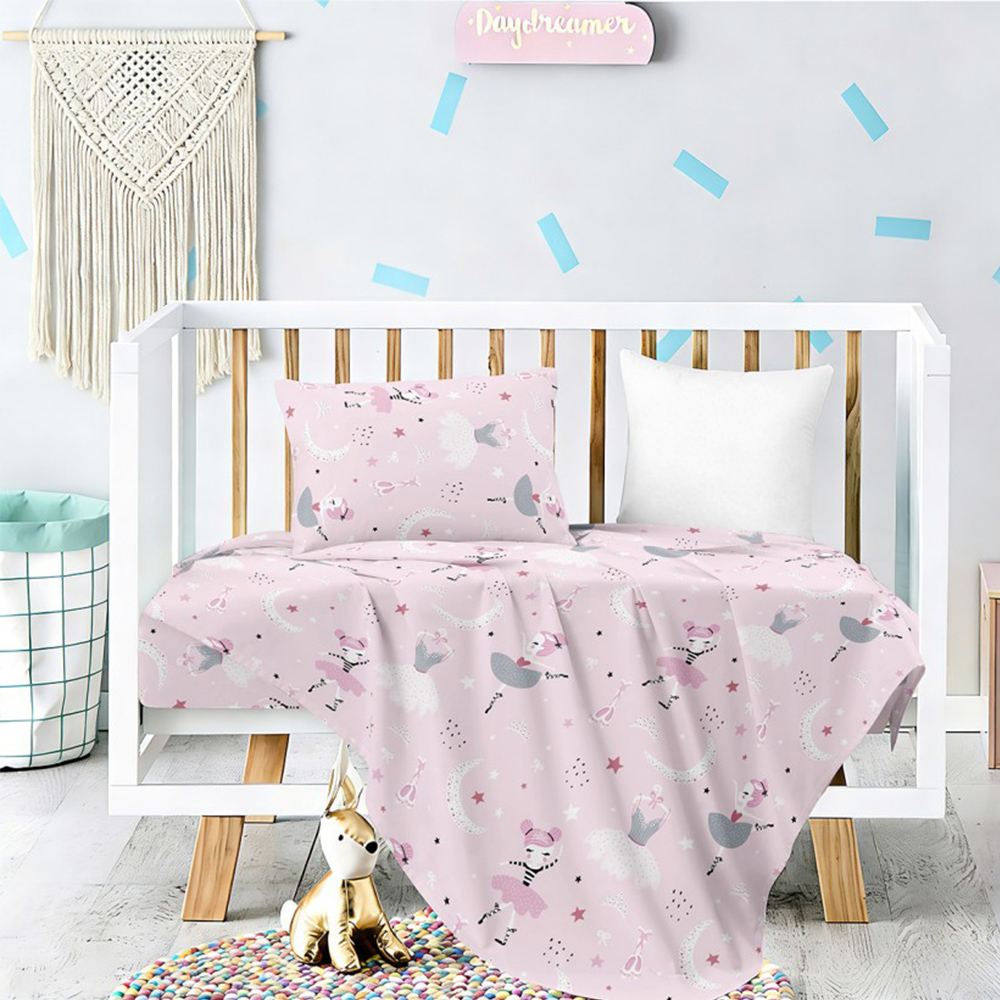 Σεντόνια Βρεφικά Σετ Με Λάστιχο 70x140+17cm Melinen Ballerina Βαμβακοσατέν