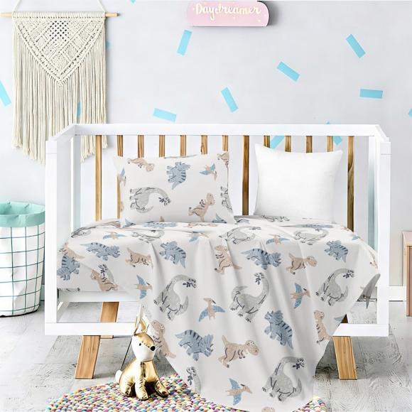 Σεντόνια Βρεφικά Σετ Με Λάστιχο 70x140+17cm Melinen Lizard Βαμβακοσατέν