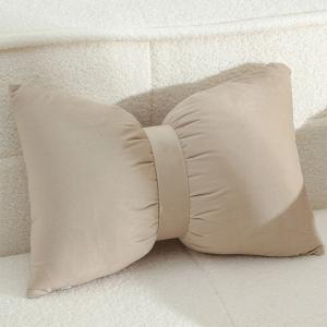 Διακοσμητικό Μαξιλάρι Σαλονιού 50x35cm Melinen Bow Beige Πολυεστέρας