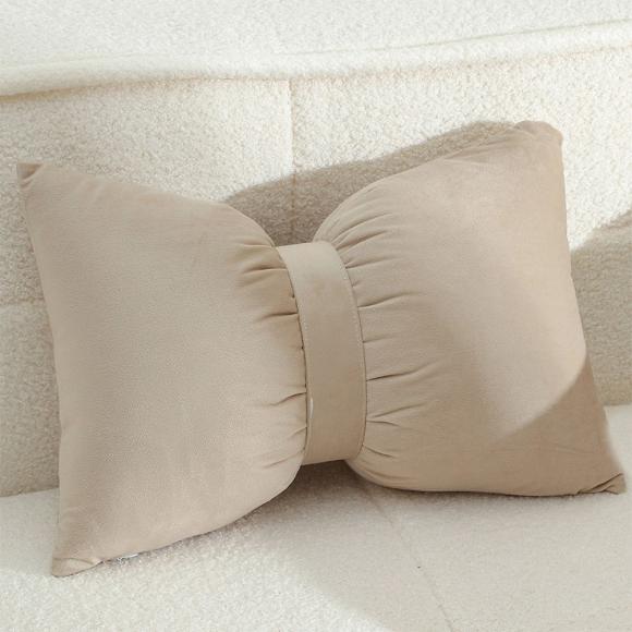Διακοσμητικό Μαξιλάρι Σαλονιού 50x35cm Melinen Bow Beige Πολυεστέρας