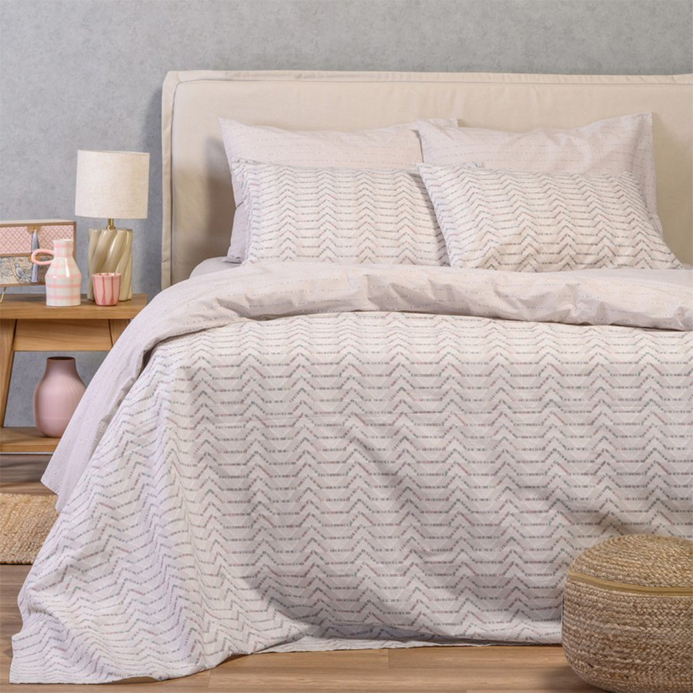 Σεντόνια Υπέρδιπλα Σετ Με Λάστιχο 160x200+32cm Melinen Paris Grey Βαμβακερά