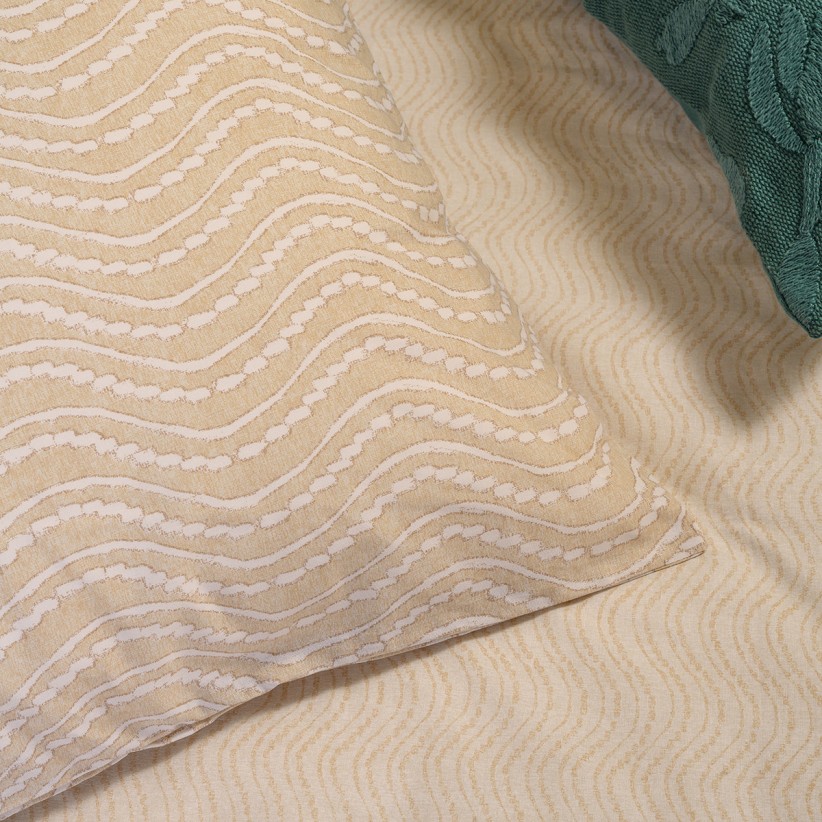 Σεντόνια King Size Σετ Με Λάστιχο 180x200+32cm Melinen Maverick Beige Βαμβακερά