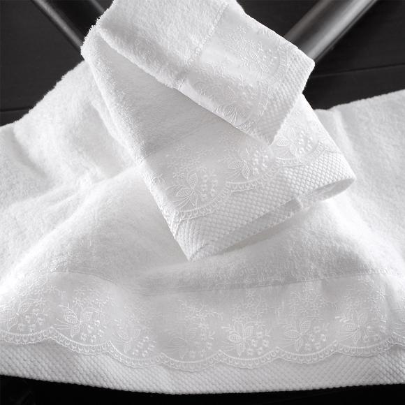 Πετσέτες Νυφικές Σετ 3τχμ Rythmos Helga Λευκό Βαμβακερές