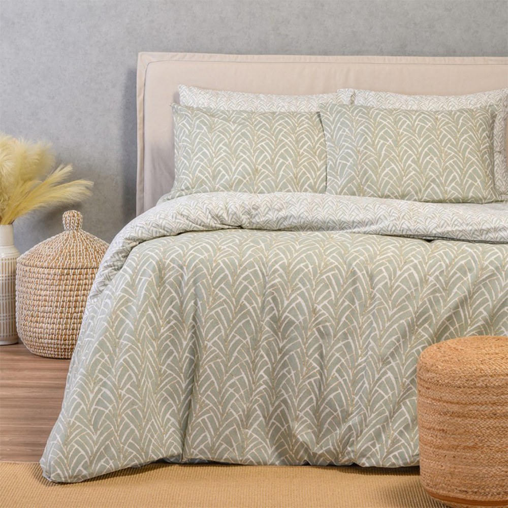 Σεντόνια Υπέρδιπλα Σετ Με Λάστιχο 160x200+32cm Melinen Coral Aqua Βαμβακερά