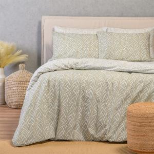Σεντόνια Υπέρδιπλα Σετ Με Λάστιχο 160x200+32cm Melinen Coral Aqua Βαμβακερά