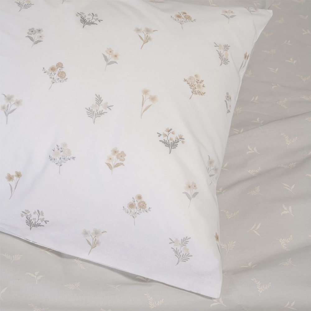 Σεντόνια Υπέρδιπλα Σετ Με Λάστιχο 160x200+32cm Melinen Spring Light Grey Βαμβακερά