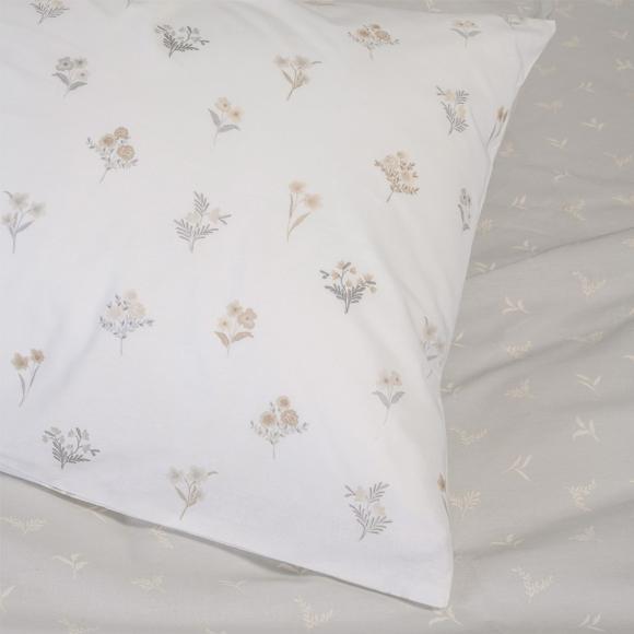 Σεντόνια Υπέρδιπλα Σετ Με Λάστιχο 160x200+32cm Melinen Spring Light Grey Βαμβακερά