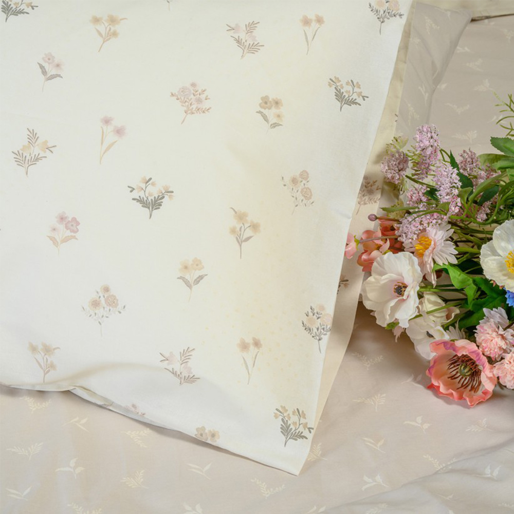 Σεντόνια King Size Σετ Με Λάστιχο 180x200+32cm Melinen Spring Beige Βαμβακερά