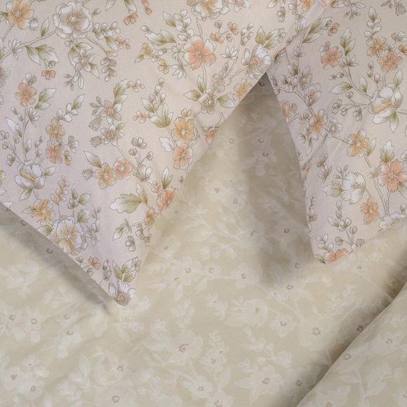 Σεντόνια Υπέρδιπλα Σετ Με Λάστιχο 160x200+32cm Melinen Amy Beige Βαμβακερά