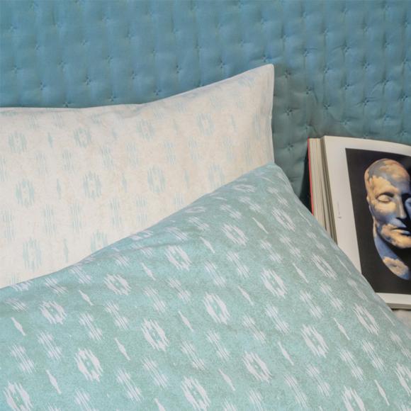 Σεντόνια Υπέρδιπλα Σετ Με Λάστιχο 160x200+32cm Melinen River Aqua Βαμβάκι-Πολυεστέρας