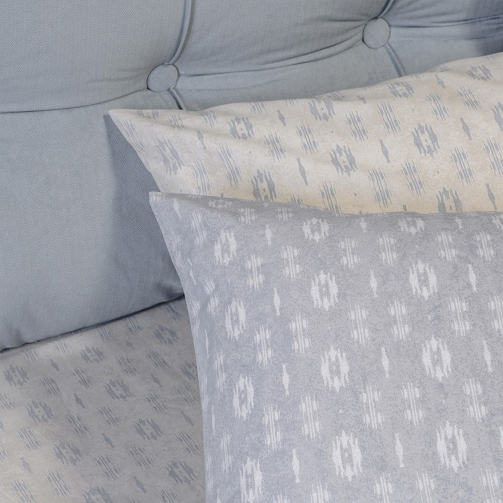 Σεντόνια Υπέρδιπλα Σετ Με Λάστιχο 160x200+32cm Melinen River Light Grey Βαμβάκι-Πολυεστέρας