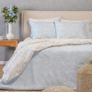 Σεντόνια Υπέρδιπλα Σετ Με Λάστιχο 160x200+32cm Melinen Sienna Blue Βαμβάκι-Πολυεστέρας