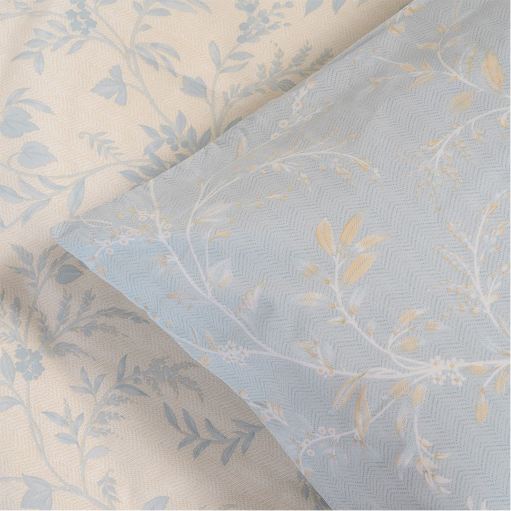 Σεντόνια Υπέρδιπλα Σετ Με Λάστιχο 160x200+32cm Melinen Sienna Blue Βαμβάκι-Πολυεστέρας
