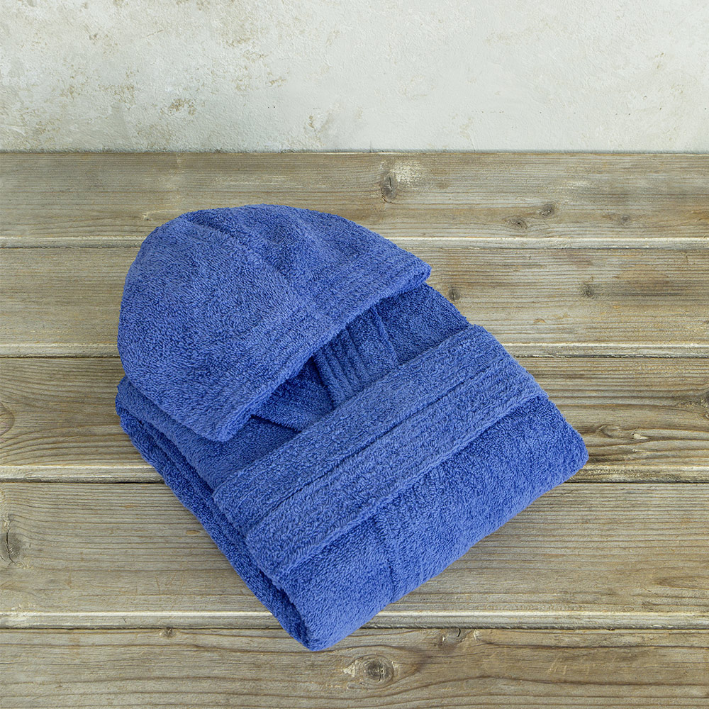 Μπουρνούζι Παιδικό Mε Κουκούλα Nima Wizard Fun Blue Βαμβακερό